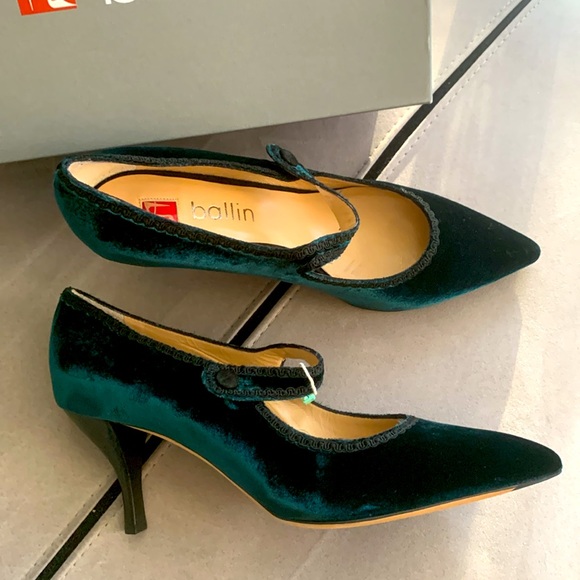 🍃 Ballin Dark Forest Velvet Heels size 40- NIB - Picture 5 of 17